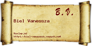 Biel Vanessza névjegykártya